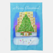 ijsschaatsen op het centrum van Rockefeller Theedoek (Verticaal)