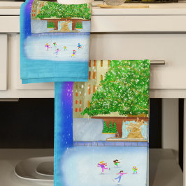 ijsschaatsen op het centrum van Rockefeller Theedoek