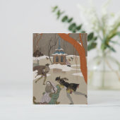 ijsschaatsen op het meer van de diepvries briefkaart (Staand voorkant)