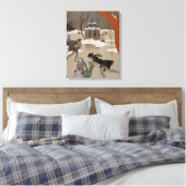 ijsschaatsen op het meer van de diepvries canvas afdruk (Insitu (Slaapkamer))