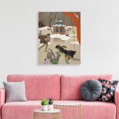 ijsschaatsen op het meer van de diepvries canvas afdruk (Insitu (Woonkamer))