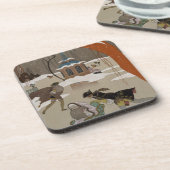 ijsschaatsen op het meer van de diepvries drankjes onderzetter (Linkerzijde)