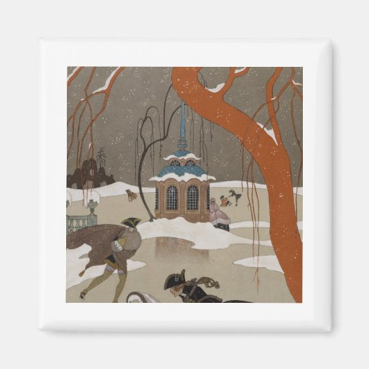 ijsschaatsen op het meer van de diepvries magneet (Voorkant)