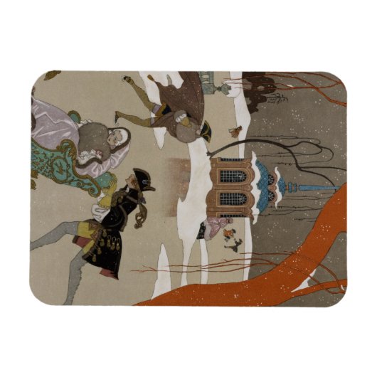 ijsschaatsen op het meer van de diepvries magneet (Horizontaal)