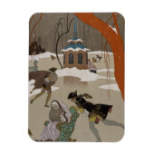 ijsschaatsen op het meer van de diepvries magneet (Verticaal)