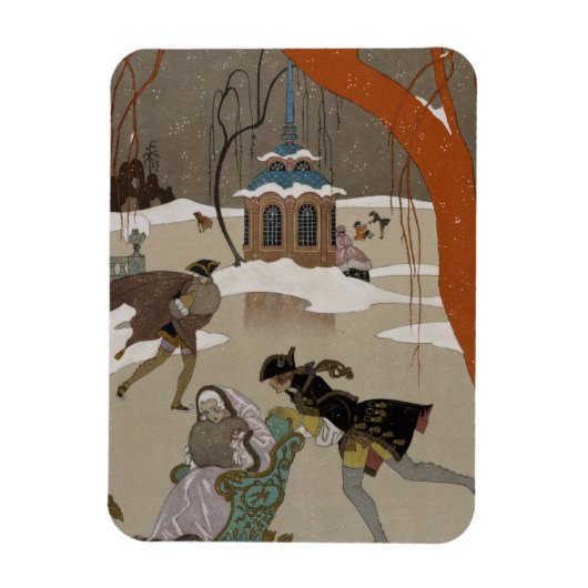 ijsschaatsen op het meer van de diepvries magneet (Verticaal)