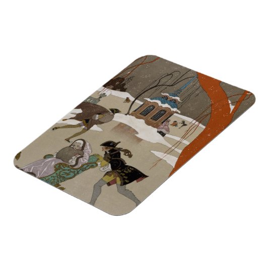 ijsschaatsen op het meer van de diepvries magneet (Linkerzijde)