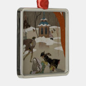 ijsschaatsen op het meer van de diepvries metalen ornament (Rechts)