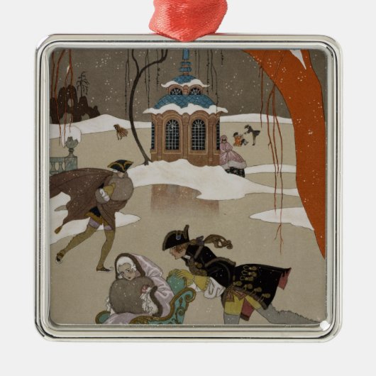 ijsschaatsen op het meer van de diepvries metalen ornament (Voorkant)