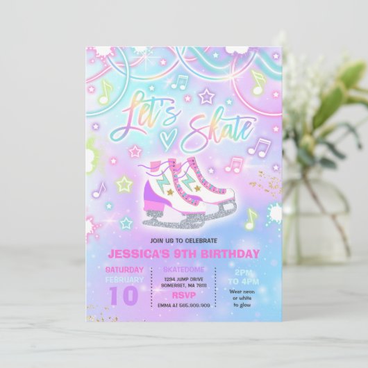 ijsschaatsen op zaterdag kaart (Staand voorkant)