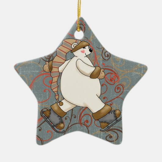 IJsschaatsen Polar Beer Holiday Ornament (Voorkant)