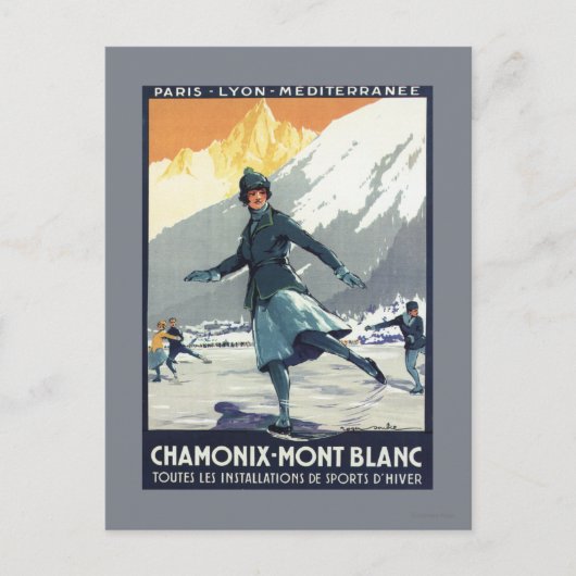 IJsschaatsen - Poster van de Olympische Promo PLM Briefkaart (Voorkant)