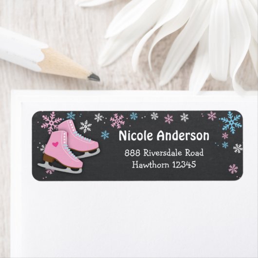 IJsschaatsen Retouradreslabels Etiket (Insitu)