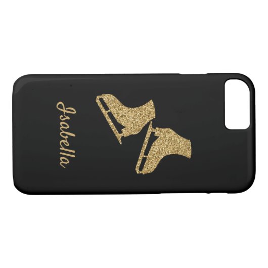 IJsschaatsen schaats gouden glitter Case-Mate iPhone Case (Achterkant (Horizontaal))