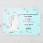 IJsschaatsen Schaats Verjaardagsfeest Uitnodiging (Voorkant / Achterkant)