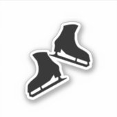 IJsschaatsen stickers (figuur schaatsen in zwart) (Voorkant)