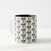 ijsschaatsen tweekleurige koffiemok (Voorkant links)