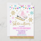 ijsschaatsen Uitnodiging ijsschaatsen Gold (Voorkant)