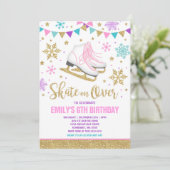 ijsschaatsen Uitnodiging ijsschaatsen Gold (Staand voorkant)