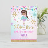 ijsschaatsen Uitnodiging ijsschaatsen Gold (Staand voorkant)