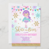 ijsschaatsen Uitnodiging ijsschaatsen Gold (Voorkant)