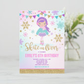 ijsschaatsen Uitnodiging ijsschaatsen Gold (Staand voorkant)