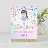 ijsschaatsen Uitnodiging ijsschaatsen Gold (Staand voorkant)