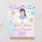 ijsschaatsen Uitnodiging ijsschaatsen Gold (Voorkant / Achterkant)