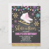 ijsschaatsen Uitnodiging ijsschaatsen Gold (Voorkant)