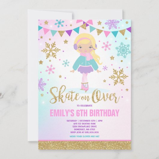 ijsschaatsen Uitnodiging ijsschaatsen Gold