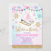 ijsschaatsen Uitnodiging ijsschaatsen Gold (Voorkant)