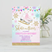 ijsschaatsen Uitnodiging ijsschaatsen Gold (Staand voorkant)