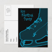 ijsschaatsen , uitnodiging van paisley briefkaart (Voorkant / Achterkant)