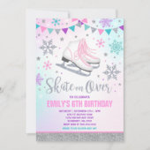 ijsschaatsen Uitnodigingsijsschaatsen Zilver Kaart (Voorkant)