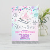 ijsschaatsen Uitnodigingsijsschaatsen Zilver Kaart (Staand voorkant)