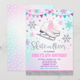 ijsschaatsen Uitnodigingsijsschaatsen Zilver Kaart