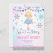 ijsschaatsen Uitnodigingsijsschaatsen Zilver Kaart (Voorkant)