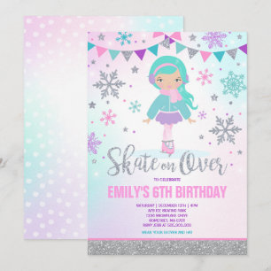 ijsschaatsen Uitnodigingsijsschaatsen Zilver Kaart