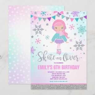 ijsschaatsen Uitnodigingsijsschaatsen Zilver Kaart