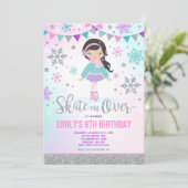 ijsschaatsen Uitnodigingsijsschaatsen Zilver Kaart (Staand voorkant)