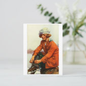 ijsschaatsen van 1915 briefkaart (Staand voorkant)