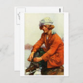 ijsschaatsen van 1915 briefkaart (Voorkant / Achterkant)