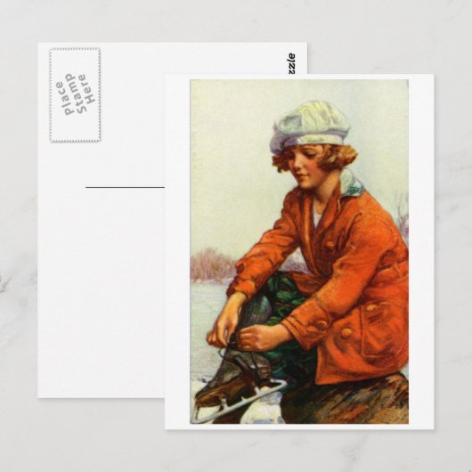 ijsschaatsen van 1915 briefkaart (Voorkant / Achterkant)