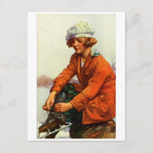 ijsschaatsen van 1915 briefkaart