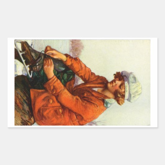ijsschaatsen van 1915 rechthoekige sticker (Voorkant)