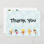 IJsschaatsen Verjaardag Dank u Briefkaart (Voorkant / Achterkant)