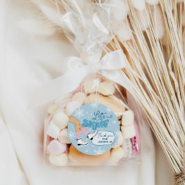 IJsschaatsen Verjaardag Winter Schaats Party Favor Ronde Sticker