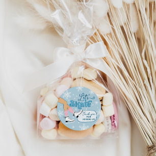 IJsschaatsen Verjaardag Winter Schaats Party Favor Ronde Sticker