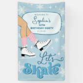 IJsschaatsen Verjaardag Winter Schaats Party Welko Spandoek (Verticaal)