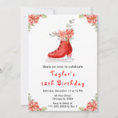 IJsschaatsen Verjaardagsfeest Rood Kaart (Voorkant)